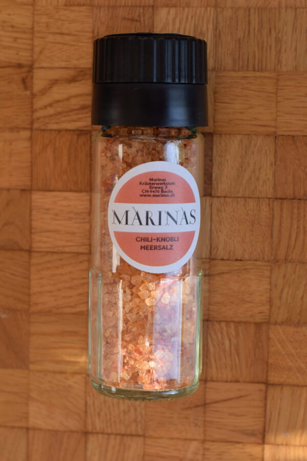 503/504 - Chili-Knoblauch-Meersalz - in Mühle oder Nachfüllsäckli - 100 g